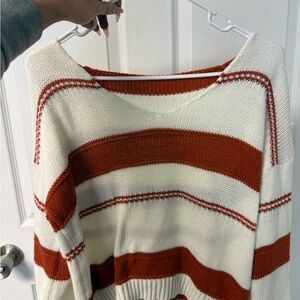Striped Red and White Women's Sweater